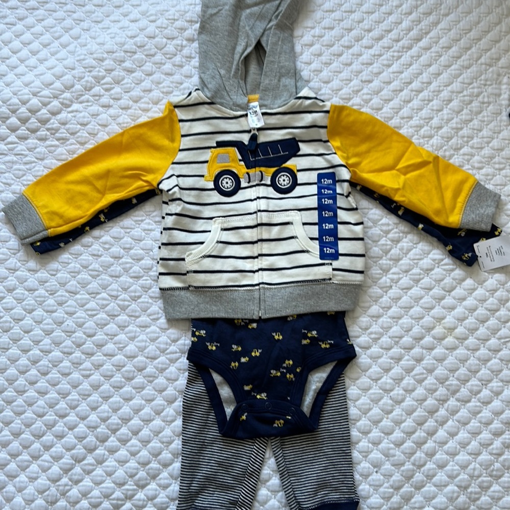 Carter's Yellow and Gray Kids Matching Set - Picture 1 of 4